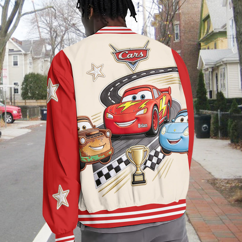 Personalized Cars Racing Lover Varsity Jacket for Kids Varsity Jacket GradoCreations