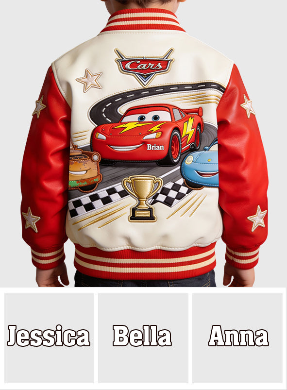 Personalized Cars Racing Lover Varsity Jacket for Kids Varsity Jacket GradoCreations