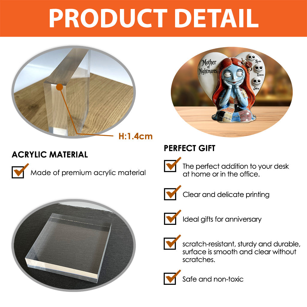 Personalized Mother of Nightmares Acrylic Plaque Custom Gift Custom Shaped Acrylic Plaque GradoCreations