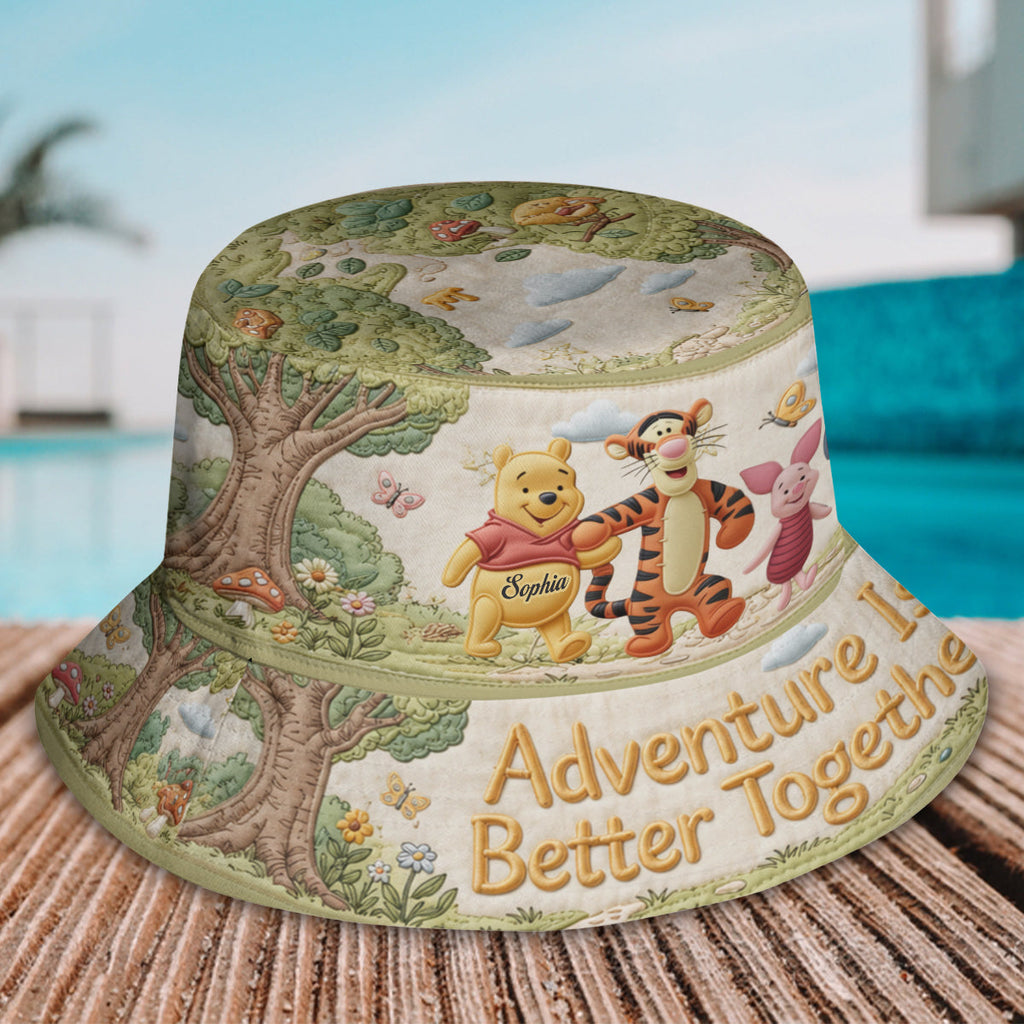 Personalized Quilted Bucket Hat Custom Name Gift for Her Quilted Bucket Hat GradoCreations