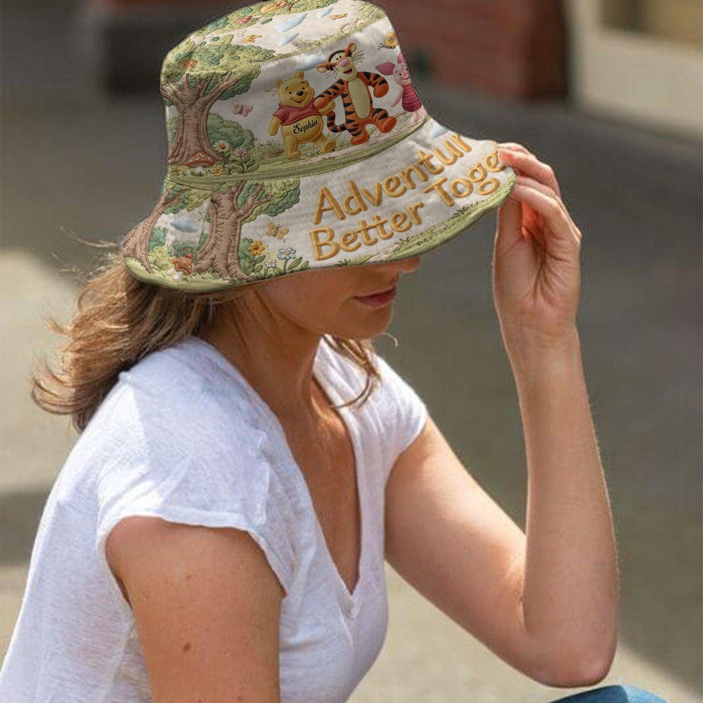 Personalized Adventure Bear Bucket Hat Custom Name Gift Bucket Hat GradoCreations
