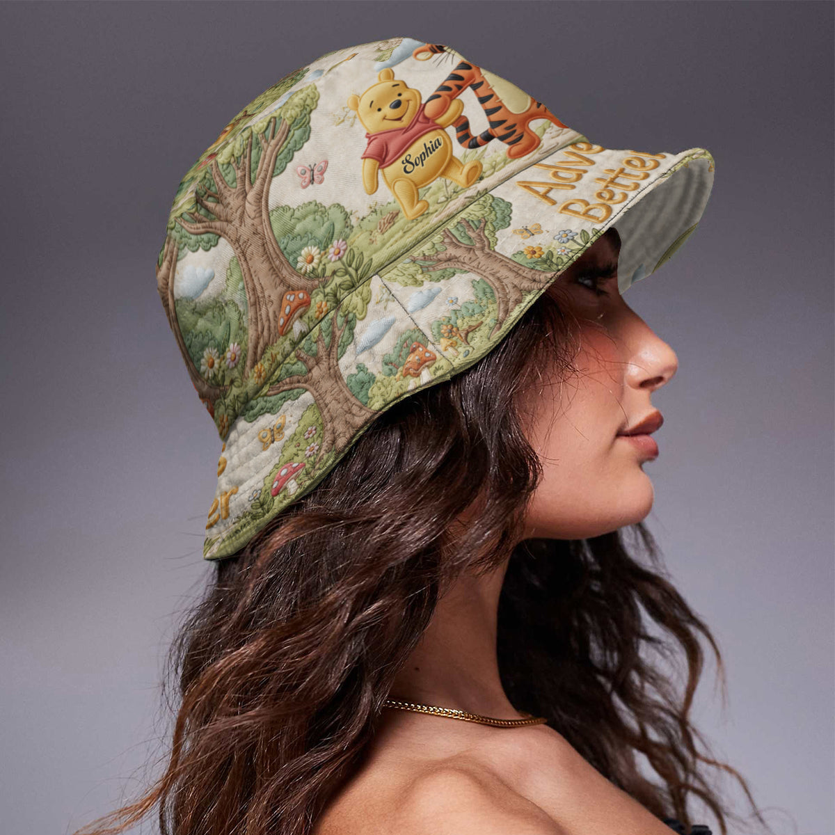 Personalized Adventure Bear Bucket Hat Custom Name Gift Bucket Hat GradoCreations