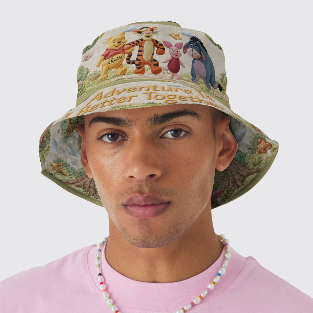 Personalized Quilted Bucket Hat Custom Name Gift for Her Quilted Bucket Hat GradoCreations