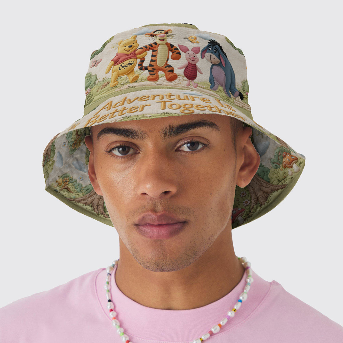 Personalized Adventure Bear Bucket Hat Custom Name Gift Bucket Hat GradoCreations
