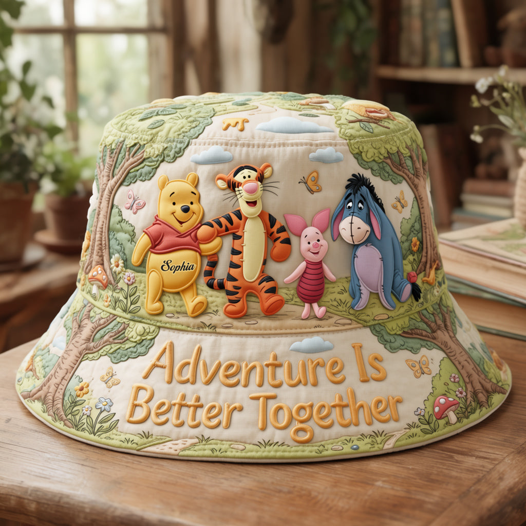 Personalized Adventure Bear Bucket Hat Custom Name Gift Bucket Hat GradoCreations