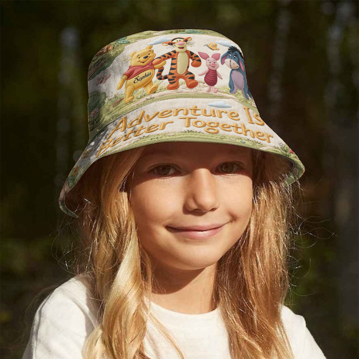 Personalized Adventure Bear Bucket Hat Custom Name Gift Bucket Hat GradoCreations