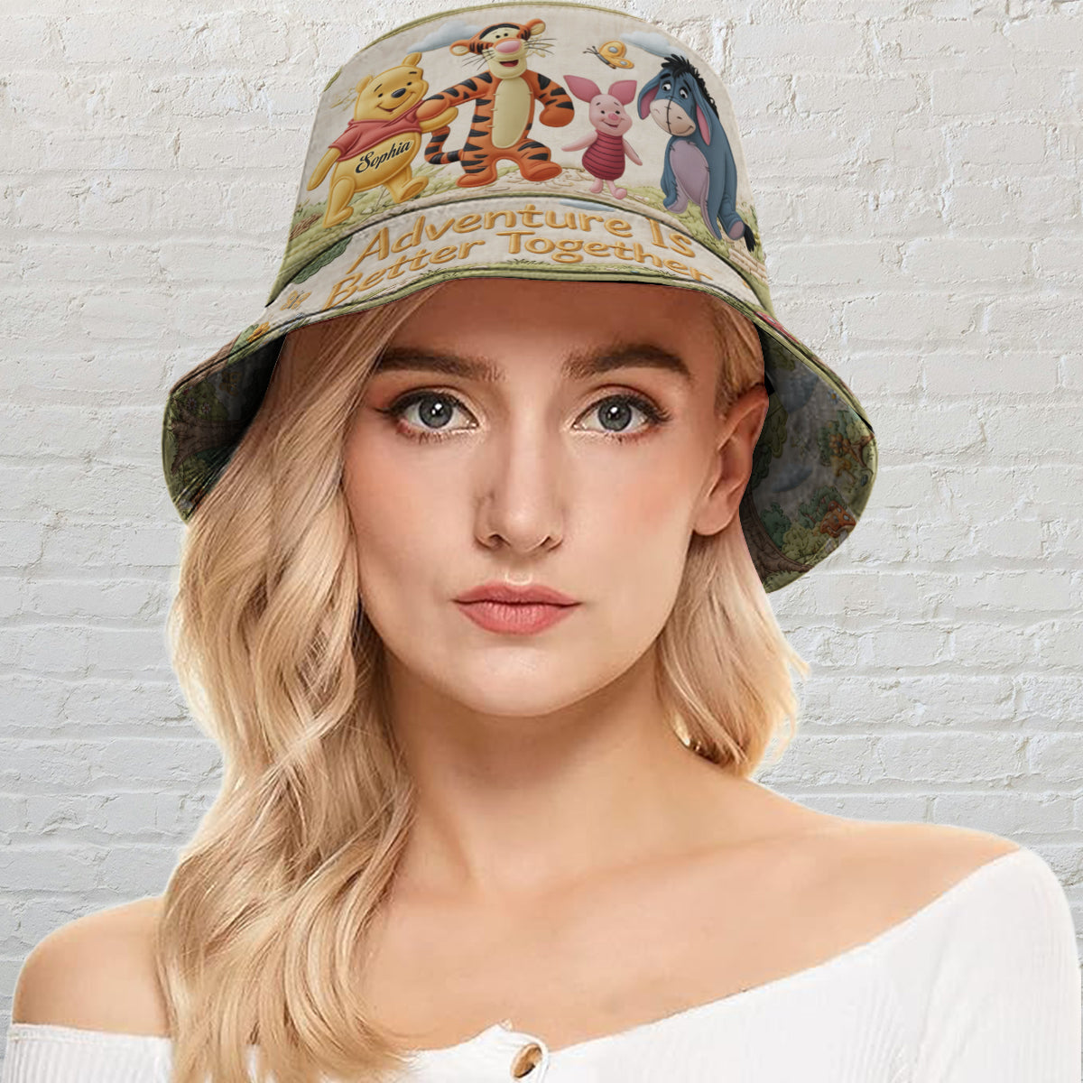 Personalized Adventure Bear Bucket Hat Custom Name Gift Bucket Hat GradoCreations