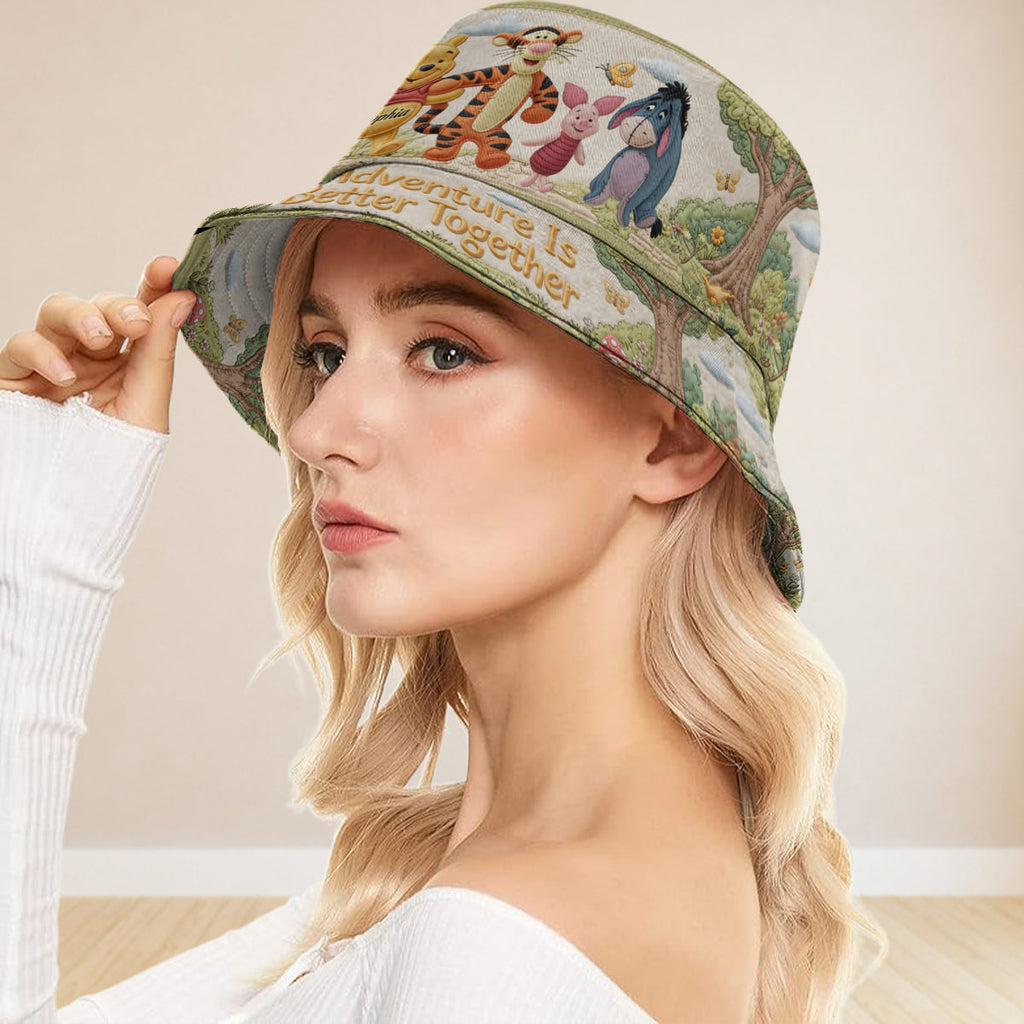 Personalized Adventure Bear Bucket Hat Custom Name Gift Bucket Hat GradoCreations