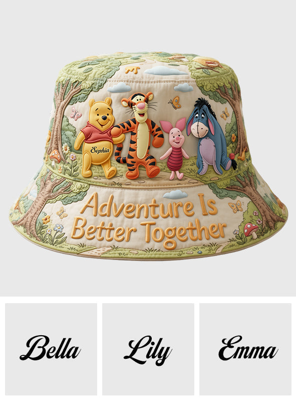 Personalized Adventure Bear Bucket Hat Custom Name Gift Bucket Hat GradoCreations