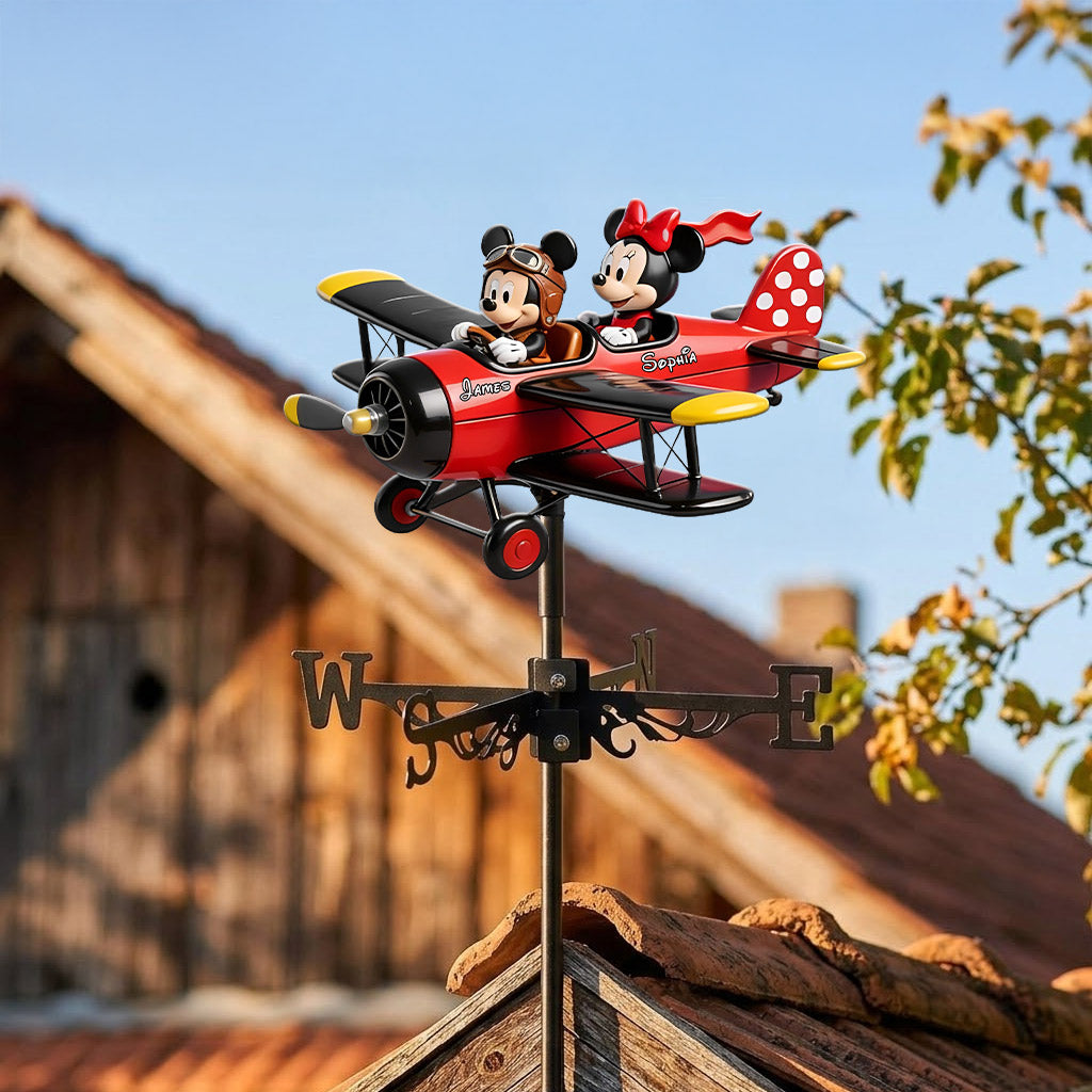 Personalized Mouse Couple Weather Vane Custom Name Outdoor Decor Weather Vane GradoCreations