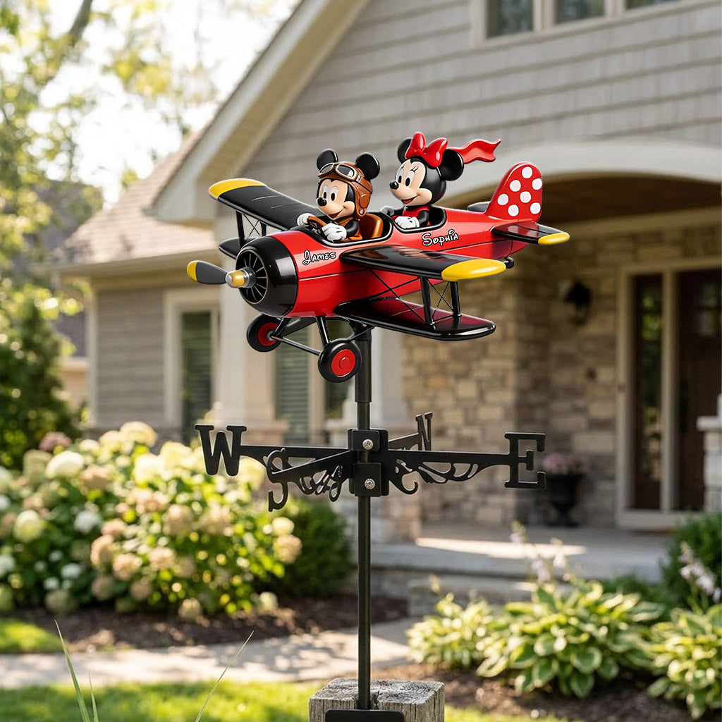 Personalized Mouse Couple Weather Vane Custom Name Outdoor Decor Weather Vane GradoCreations