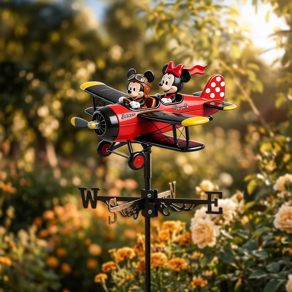 Personalized Mouse Couple Weather Vane Custom Name Outdoor Decor Weather Vane GradoCreations