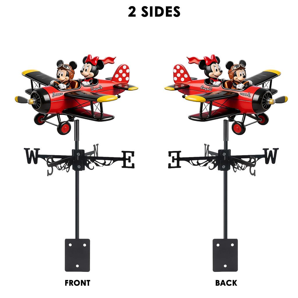 Personalized Mouse Couple Weather Vane Custom Name Outdoor Decor Weather Vane GradoCreations