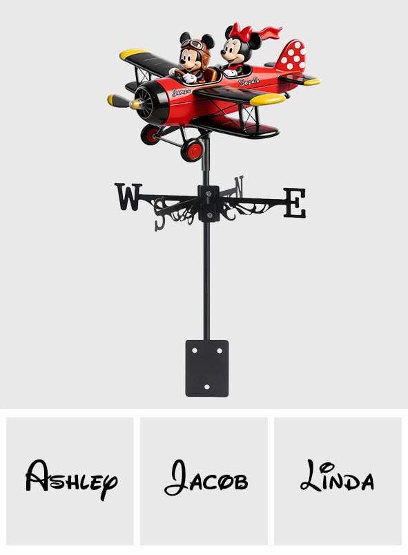 Personalized Mouse Couple Weather Vane Custom Name Outdoor Decor Weather Vane GradoCreations