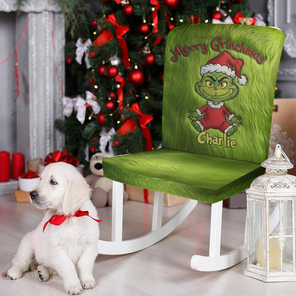 Personalized Grinch Chair Cover Set for Christmas Family Gifts Chair Cover Set GradoCreations