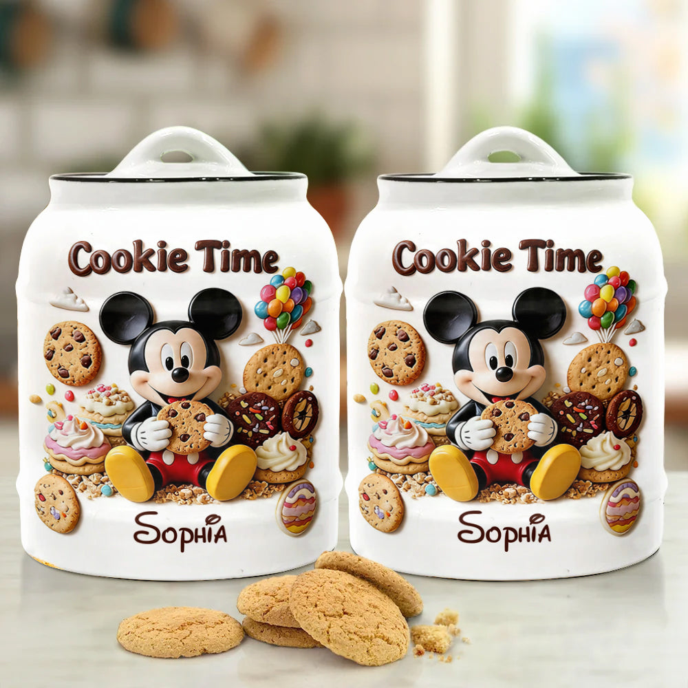 Personalized Mickey Mouse Cookie Jar Custom Name Gift for Kids Cookie Jar GradoCreations