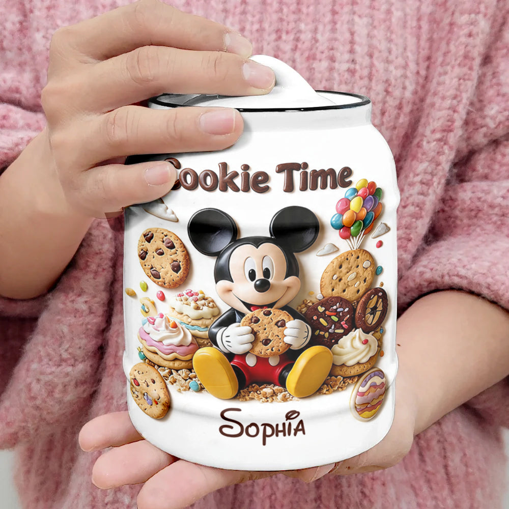 Personalized Mickey Mouse Cookie Jar Custom Name Gift for Kids Cookie Jar GradoCreations