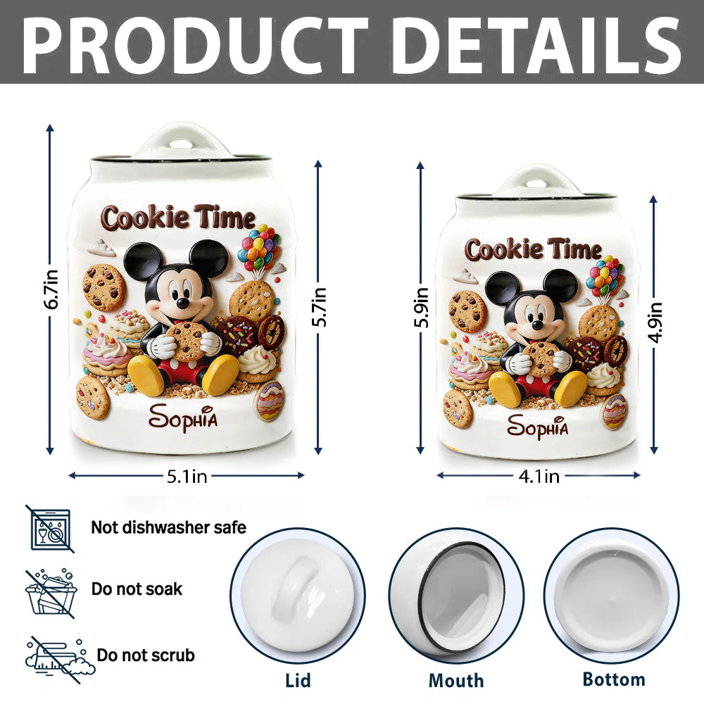 Personalized Mickey Mouse Cookie Jar Custom Name Gift for Kids Cookie Jar GradoCreations