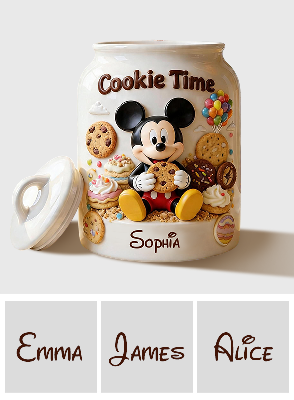 Personalized Mickey Mouse Cookie Jar Custom Name Gift for Kids Cookie Jar GradoCreations