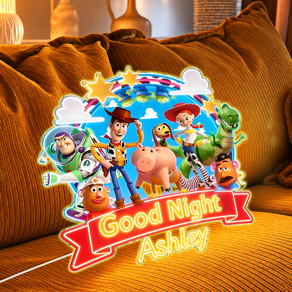 Personalized Toy Story Neon LED Light Sign Custom Name Birthday Gift for Kids Neon LED Light Sign GradoCreations