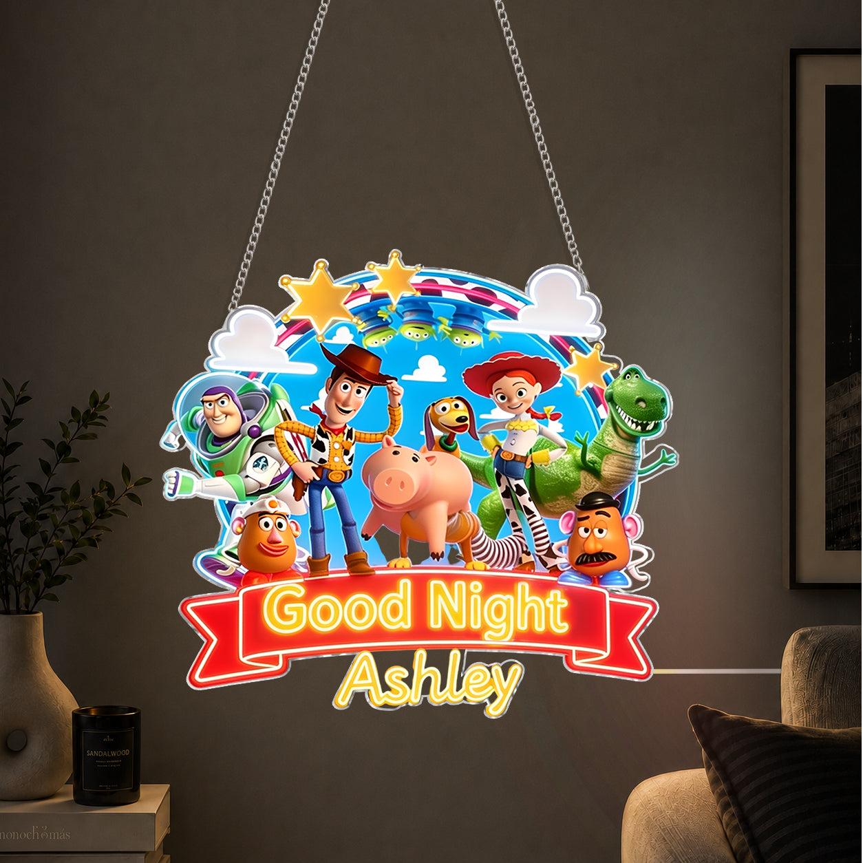 Personalized Toy Story Neon LED Light Sign Custom Name Birthday Gift for Kids Neon LED Light Sign GradoCreations