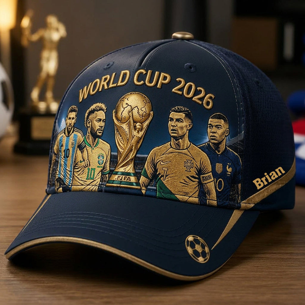 Personalized World Cup 2026 Cap Custom Name Gift for Football Fans