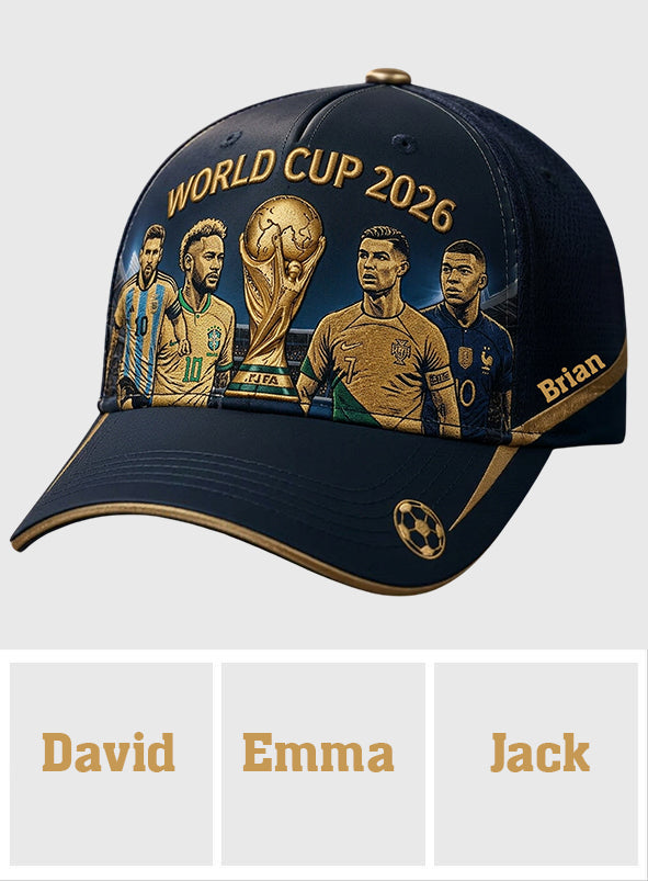 Personalized World Cup 2026 Cap Custom Name Gift for Football Fans