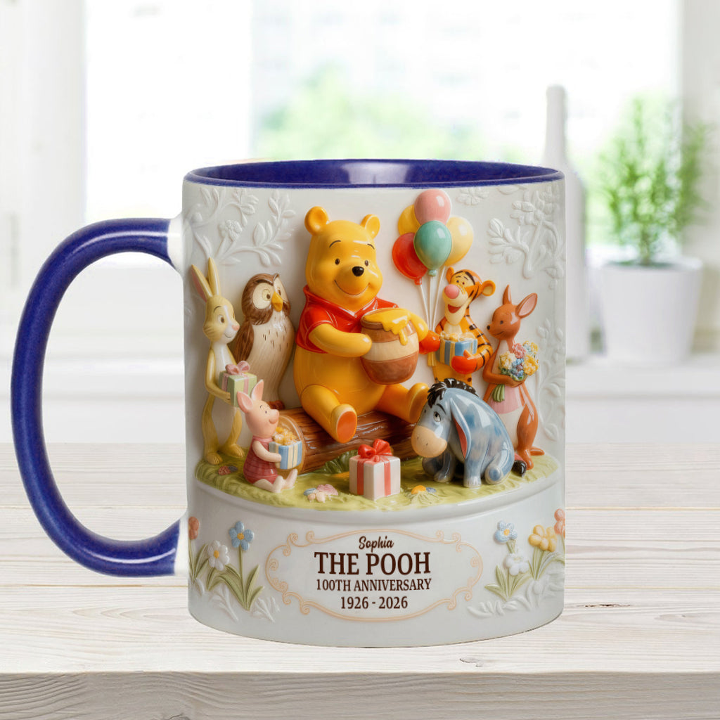Personalized 100th Anniversary Winnie the Pooh Accent Mug Gift Idea Accent Mug GradoCreations