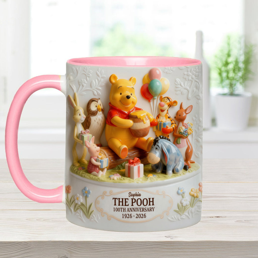 Personalized 100th Anniversary Winnie the Pooh Accent Mug Gift Idea Accent Mug GradoCreations
