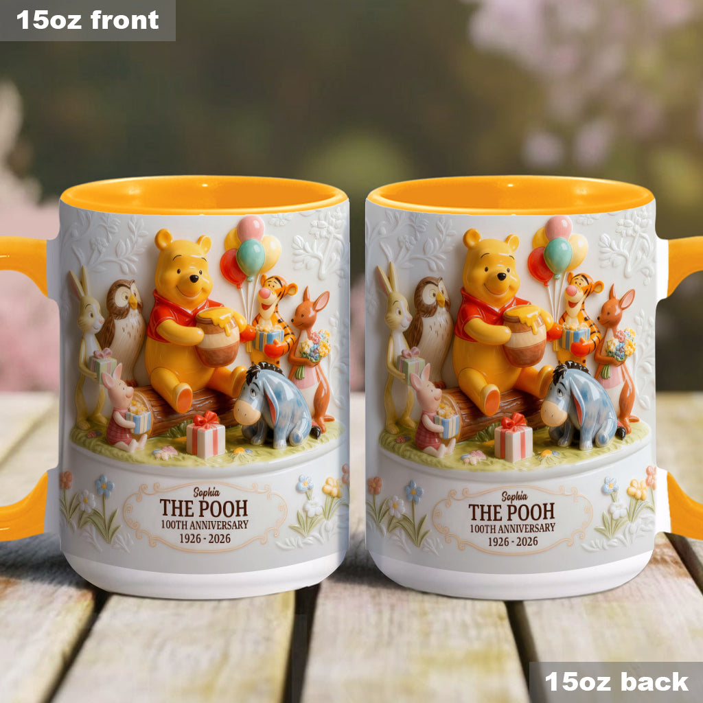 Personalized 100th Anniversary Winnie the Pooh Accent Mug Gift Idea Accent Mug GradoCreations