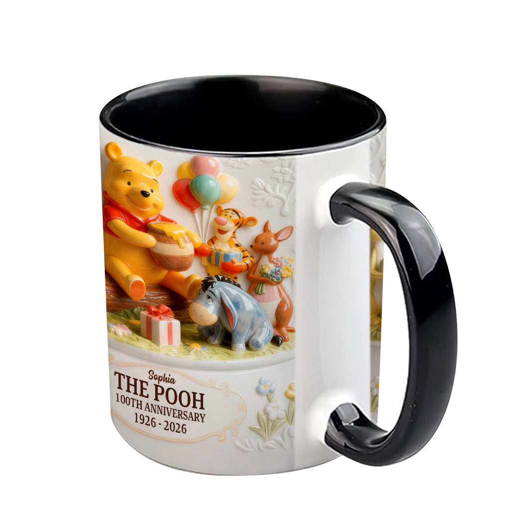 Personalized 100th Anniversary Winnie the Pooh Accent Mug Gift Idea Accent Mug GradoCreations