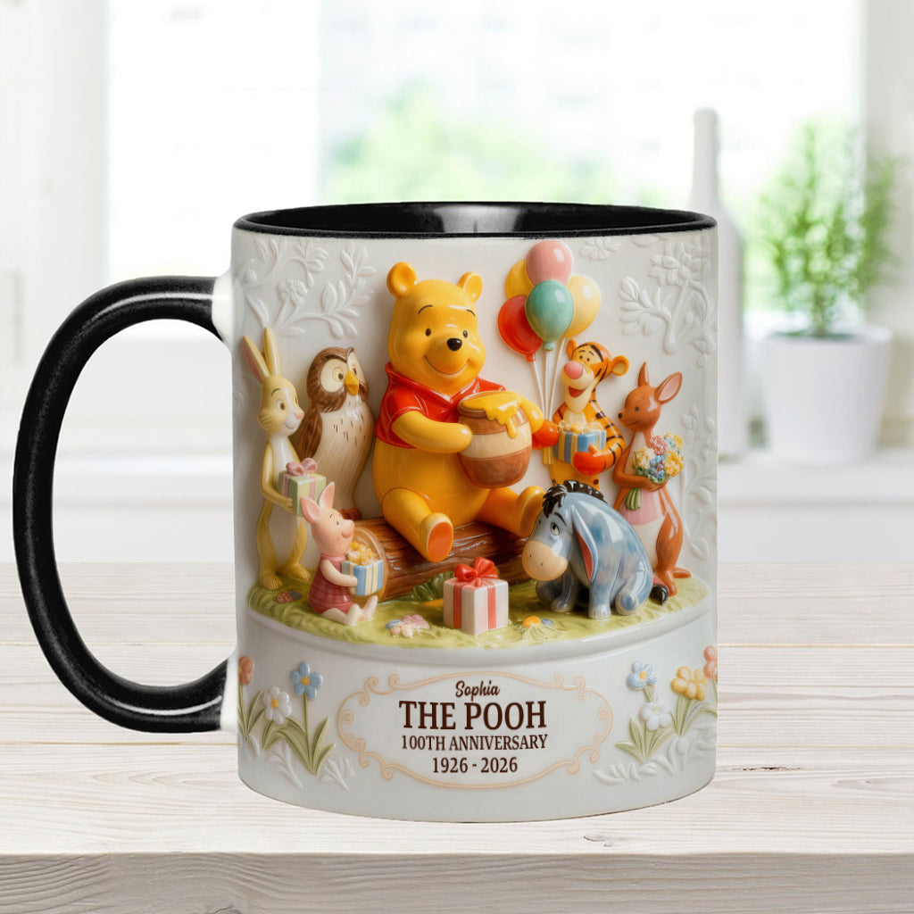 Personalized 100th Anniversary Winnie the Pooh Accent Mug Gift Idea Accent Mug GradoCreations