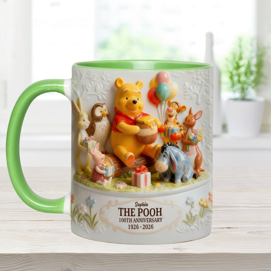 Personalized 100th Anniversary Winnie the Pooh Accent Mug Gift Idea Accent Mug GradoCreations