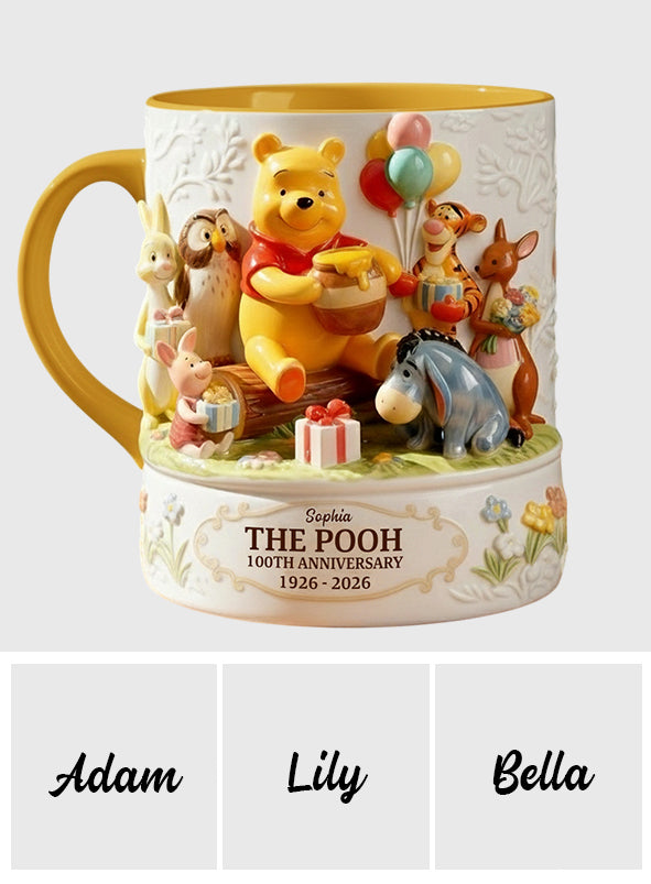 Personalized 100th Anniversary Winnie the Pooh Accent Mug Gift Idea Accent Mug GradoCreations