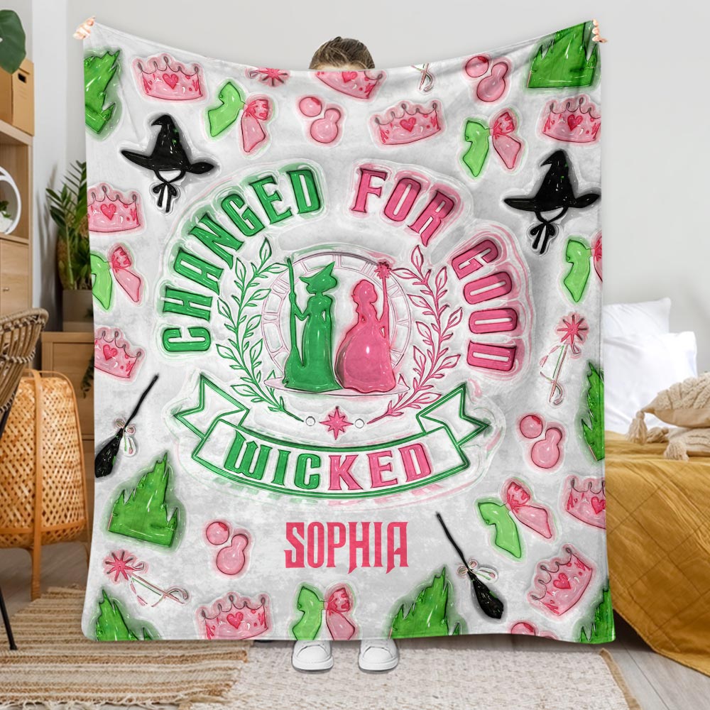 Personalized Witch Blanket Custom Name Gift for Halloween Blanket GradoCreations