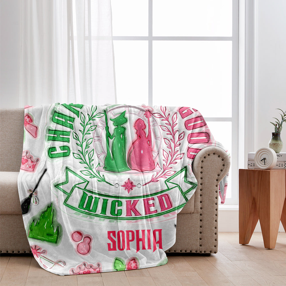 Personalized Witch Blanket Custom Name Gift for Halloween Blanket GradoCreations