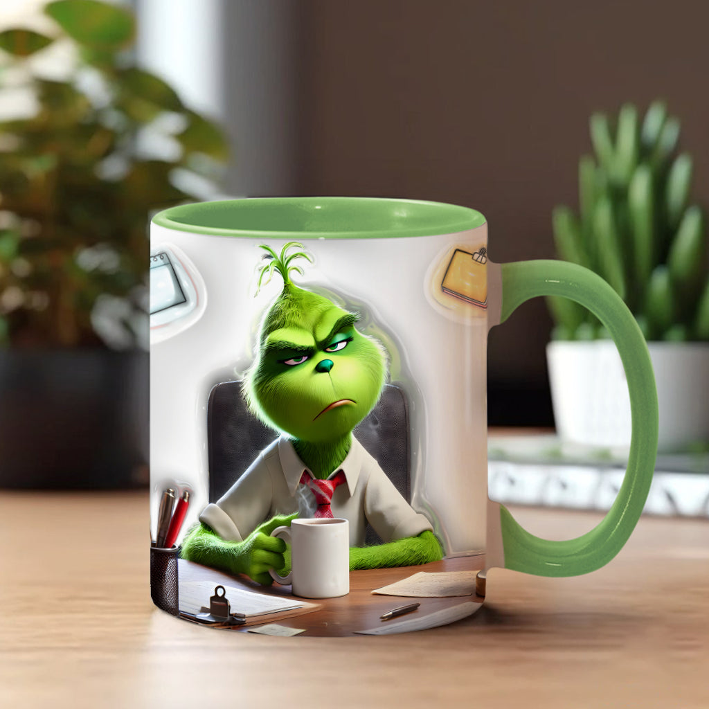 Personalized Christmas Accent Mug with Grinch Design for Holiday Gift Accent Mug GradoCreations