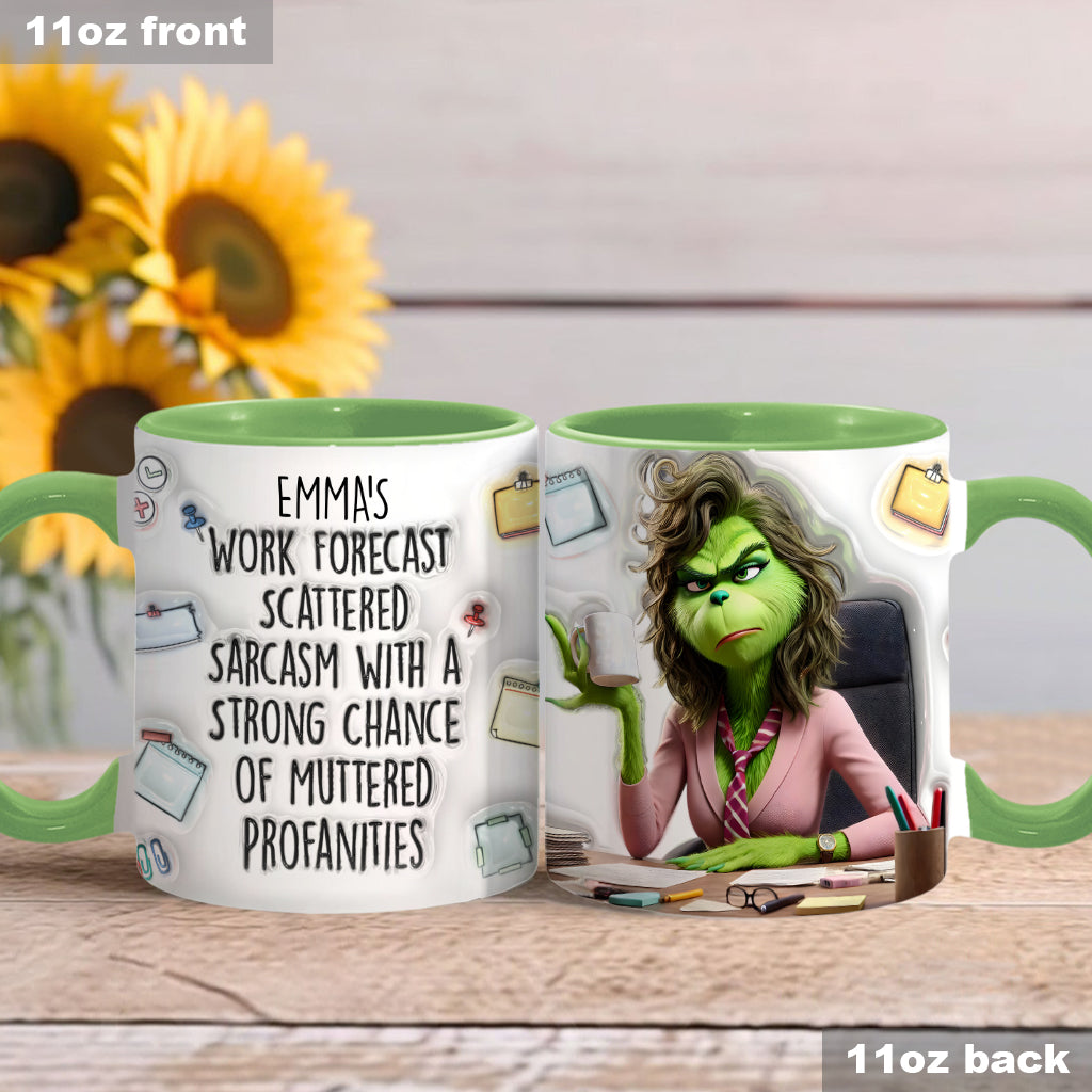 Personalized Christmas Accent Mug with Grinch Design for Holiday Gift Accent Mug GradoCreations