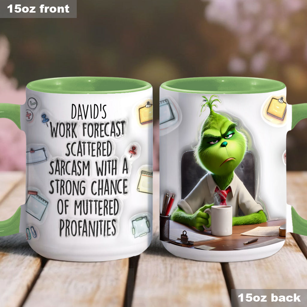 Personalized Christmas Accent Mug with Grinch Design for Holiday Gift Accent Mug GradoCreations
