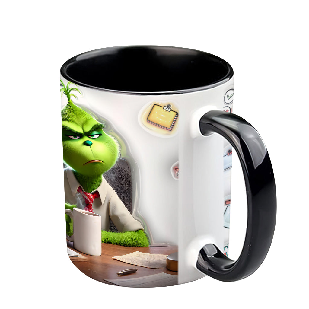 Personalized Christmas Accent Mug with Grinch Design for Holiday Gift Accent Mug GradoCreations