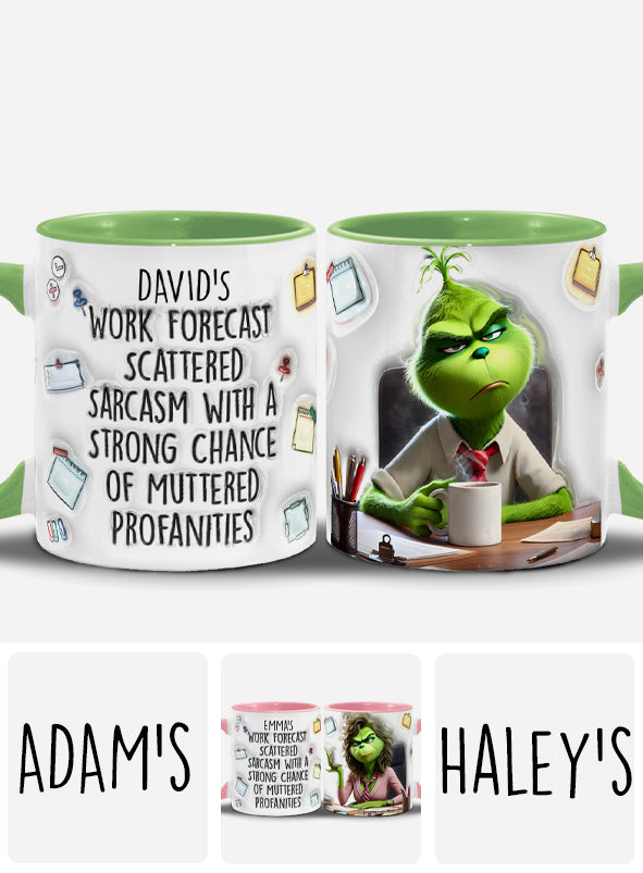 Personalized Christmas Accent Mug with Grinch Design for Holiday Gift Accent Mug GradoCreations
