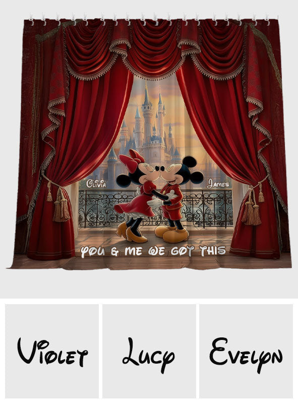 Personalized You & Me Curtain Set with 3D Mickey Design for Couples Window Curtains GradoCreations