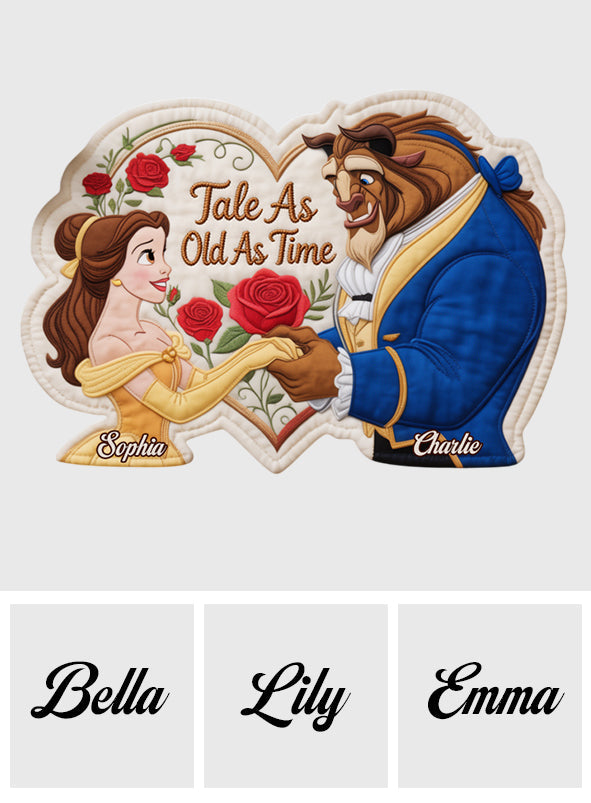 Personalized Beauty and the Beast Placemat Custom Shape Gift for Couples Custom Shape Placemat GradoCreations