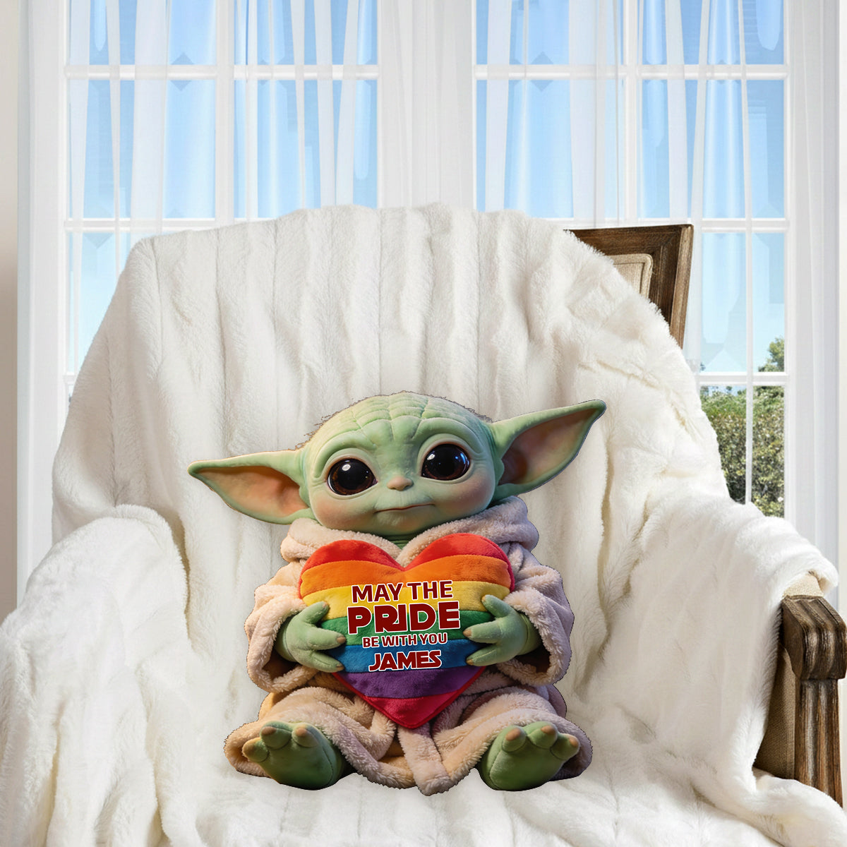 Personalized Faux Fur LGBT Support Pillow Gift for Pride Premium Faux Fur Pillow GradoCreations
