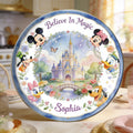 Personalized Disney Ceramic Round Plate with Castle Design for Kids Ceramic Round Plate GradoCreations