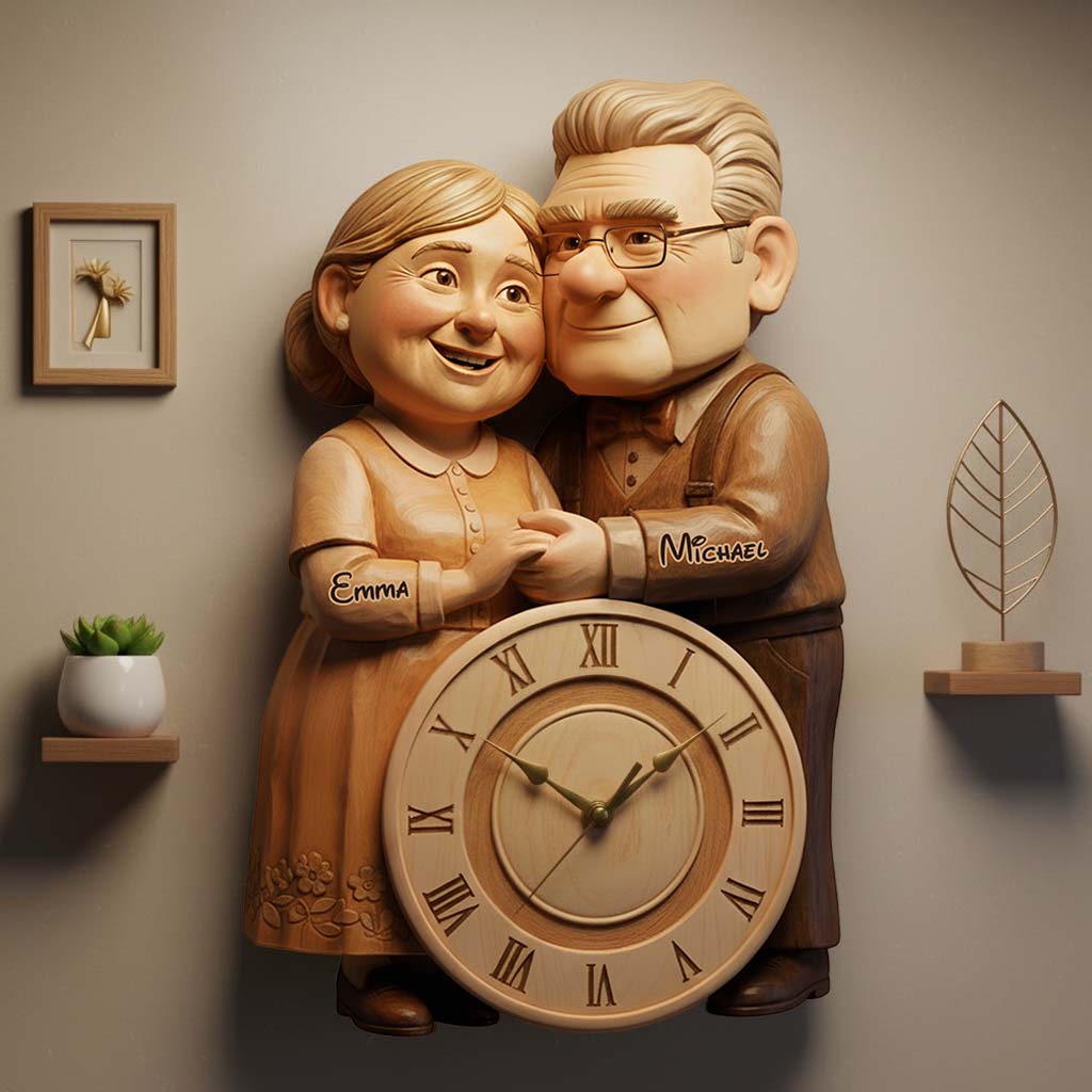 Personalized Couple LED Light Wall Clock Custom Names Gift LED Light Wall Clock GradoCreations