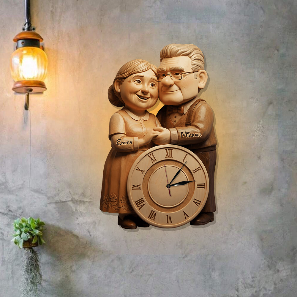Personalized Couple LED Light Wall Clock Custom Names Gift LED Light Wall Clock GradoCreations
