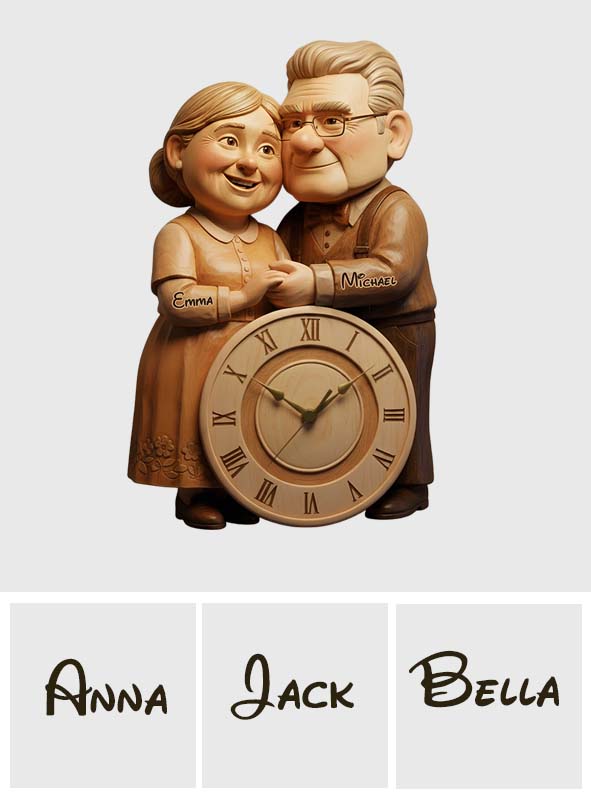 Personalized Couple LED Light Wall Clock Custom Names Gift LED Light Wall Clock GradoCreations
