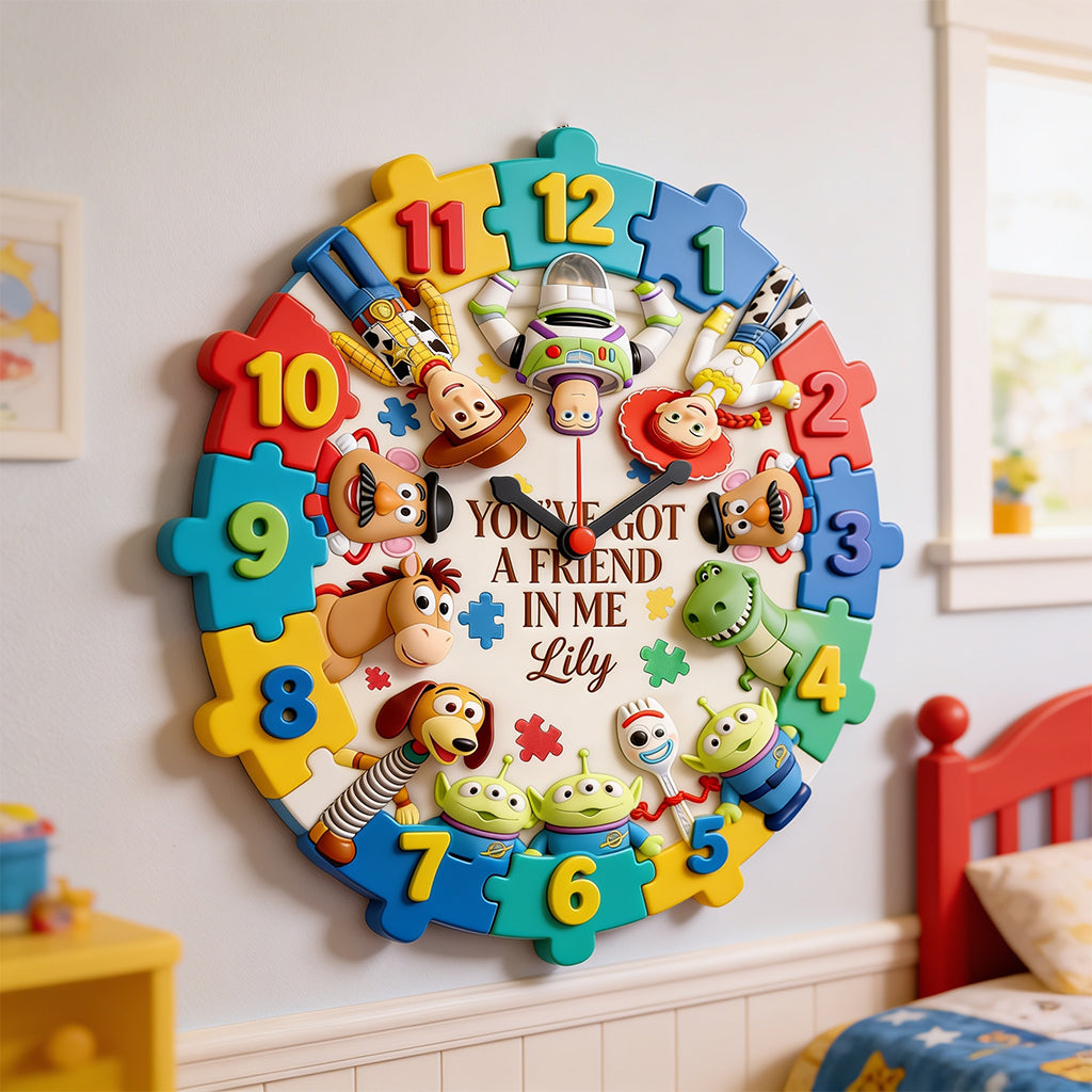 Personalized Autism Awareness Acrylic Wall Clock Unique Gift Acrylic Wall Clock GradoCreations