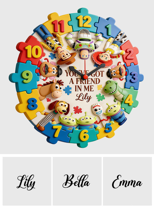 Personalized Autism Awareness Acrylic Wall Clock Unique Gift Acrylic Wall Clock GradoCreations